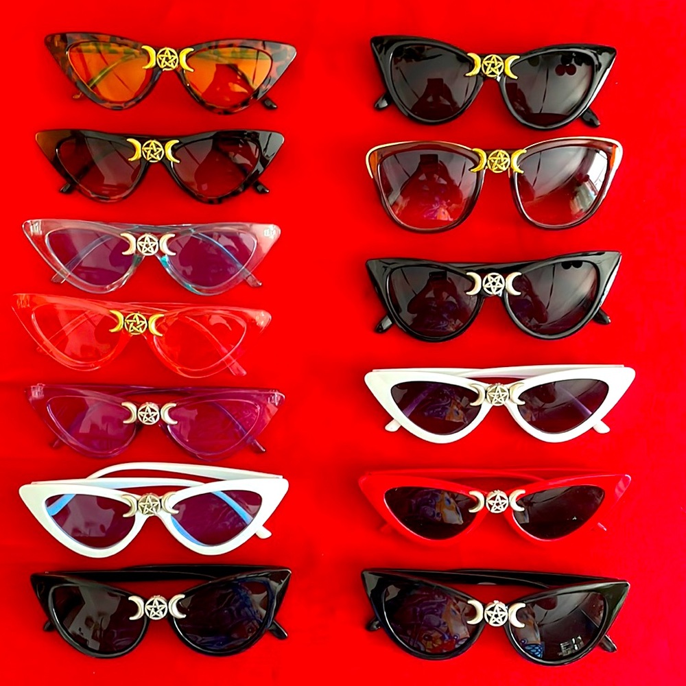 Witch sunglasses! Many shapes and colors! Blessed Be!